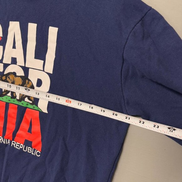 True Vintage 70s California‎ Republic Blue Hoodie Sweatshirt Large READ - Picture 6 of 6